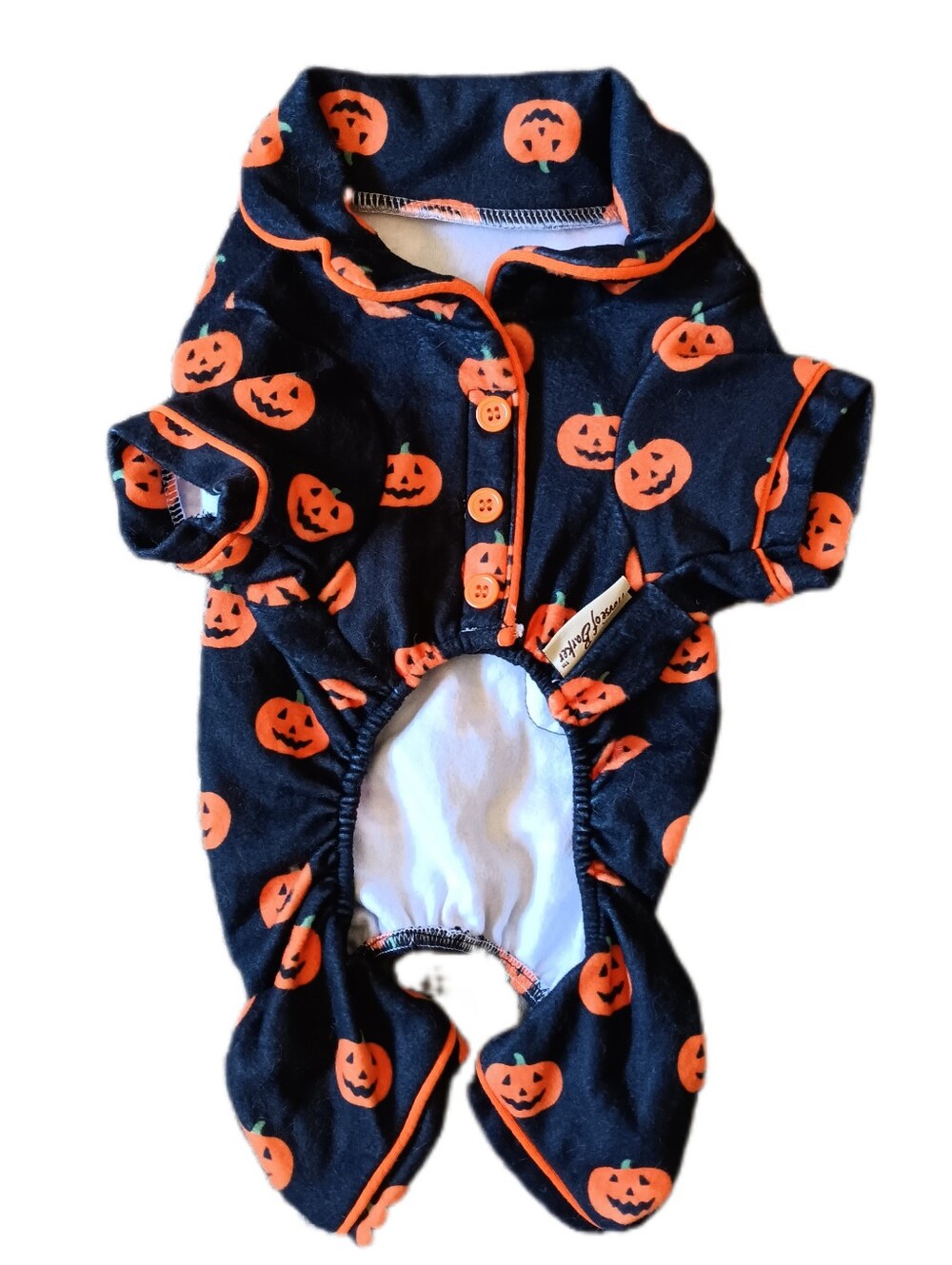 🖤🎃 House of Barker Halloween Pumpkin Dog Pajamas PJ's Pets Small S